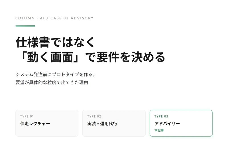 仕様書ではなく「動く画面」で要件を決める|システム発注前にプロトタイプを作るという選択